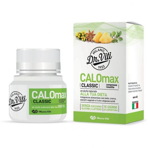 Calomax Classic 60 Compresse Aiuto Naturale Alla Dieta Con Cromo, Iodio, Estratti Vegetali E Frutto-Oligosaccaridi
