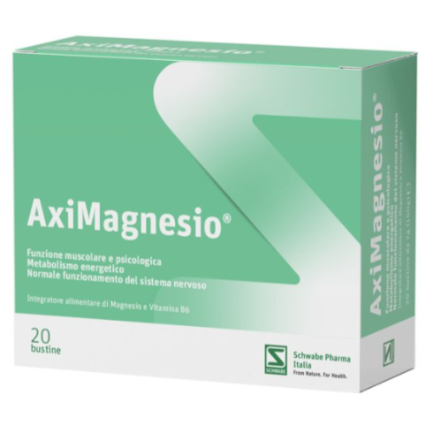 Aximagnesio 20bustine Per Riduzione Di Stanchezza E Spossatezza Con 8 Sali Di Magnesio Ad Alta Biodisponibilita'
