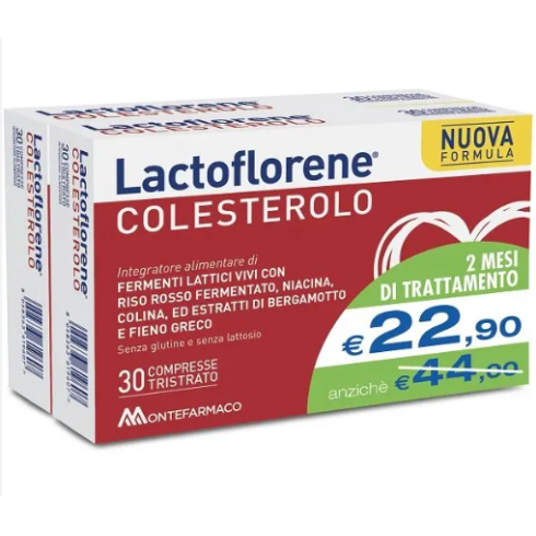 Lactoflorene Colesterolo 60 Compresse Superpromo Confezione Bipack 30+30 