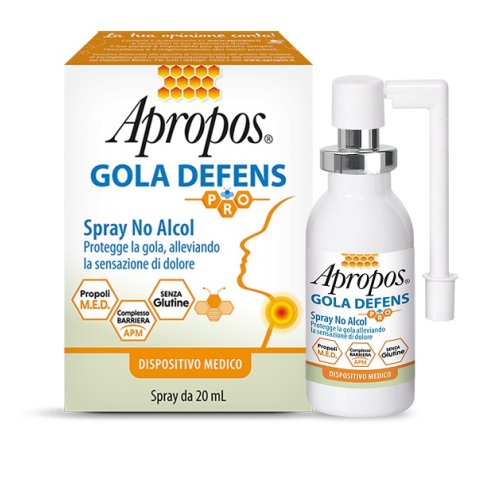 Apropos Gola Defens Spray No Alcol + Compresse effervescenti alla vitamina C - Per mal di gola e difese immunitarie