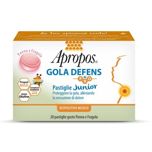 Apropos Gola Defens Pro 20past Junior Panna E Fragola Mucoadesivo Ad Effetto Barriera