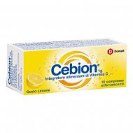Cebion Vitamina C Limone Compresse Effervescenti Da 1g Integratore Di Vitamina C Gusto Limone 10Compresse Effervescenti