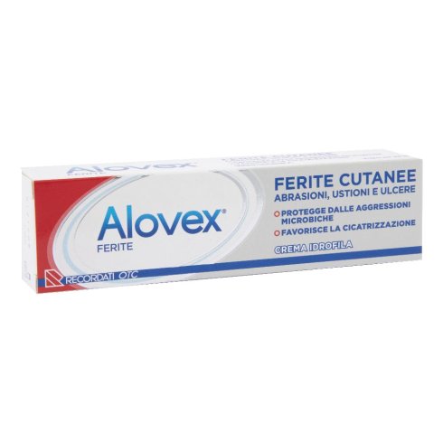Alovex Ferite Crema Idrofila 30ml Con Acido Ialuronico E Argento Metallico Per Ferite, Abrasioni, Ustioni E Ulcere