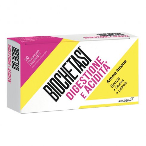 Biochetasi Digestione E Acidità 20compresse Masticabili Per Una Corretta Funzione Digestiva Ed Eliminazione Dei Gas