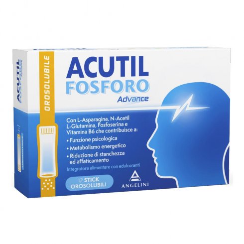 Acutil Fosforo Advance 12stick Orosolubili Riduzione di Stanchezza ed Affaticamento