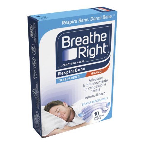 Breathe Right Cerotti Nasali Trasparenti 10pz Misura Grande