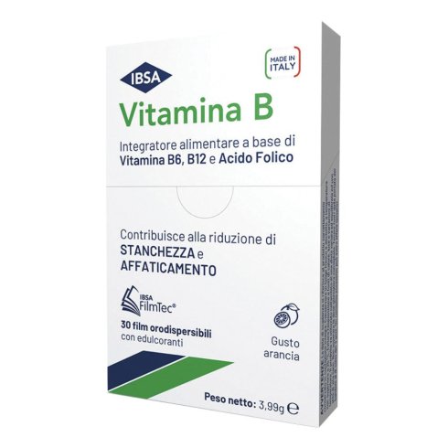 Vitamina B Ibsa 30film Orodispersibili Con Vitamina B6, B12 Ed Acido Folico Aiuta A Contrastare Stanchezza E Affaticamento