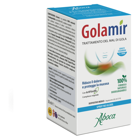 Golamir Spray No Alcool 30ml Utile Per Irritazioni Ed Infiammazioni Del Cavo Orofarigeo