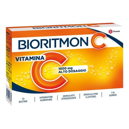 Bioritmon C 1000 Vitamina C 10 Bustine Ad Alto Dosaggio  Per Le Funzioni Fisiologiche Dell'organismo