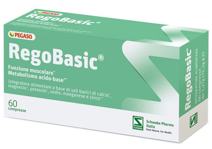 Regobasic 60 Compresse - Integratore Per La Regolare Funzione Muscolare Con Sali Basici Di Calcio, Magnesio, Potassio, Sodio, Manganese e Zinco scad. 31-07-26